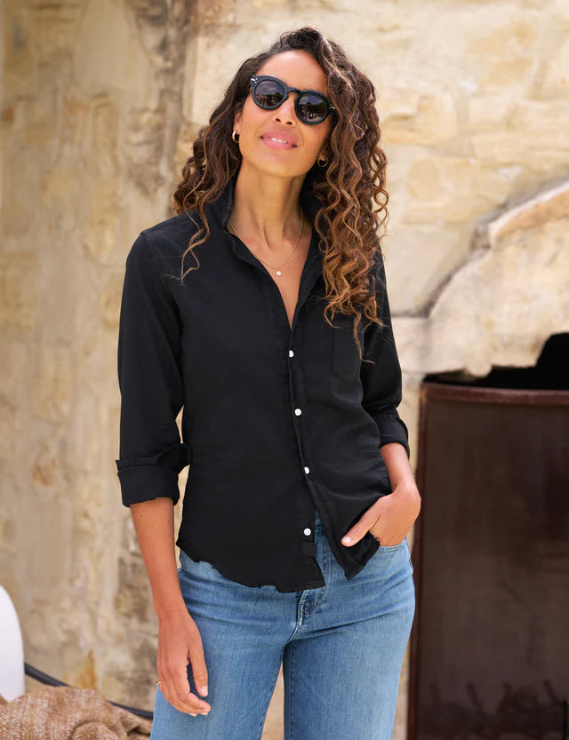 Barry Tailored Button-Up Shirt - Famous Denim Black