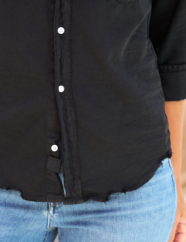 Frank&Eileen BARRY デニムシャツ ダンガリーシャツ Mサイズ Barry, Tailored Button-Up Shirt, Black Denim | Frank & Eileen