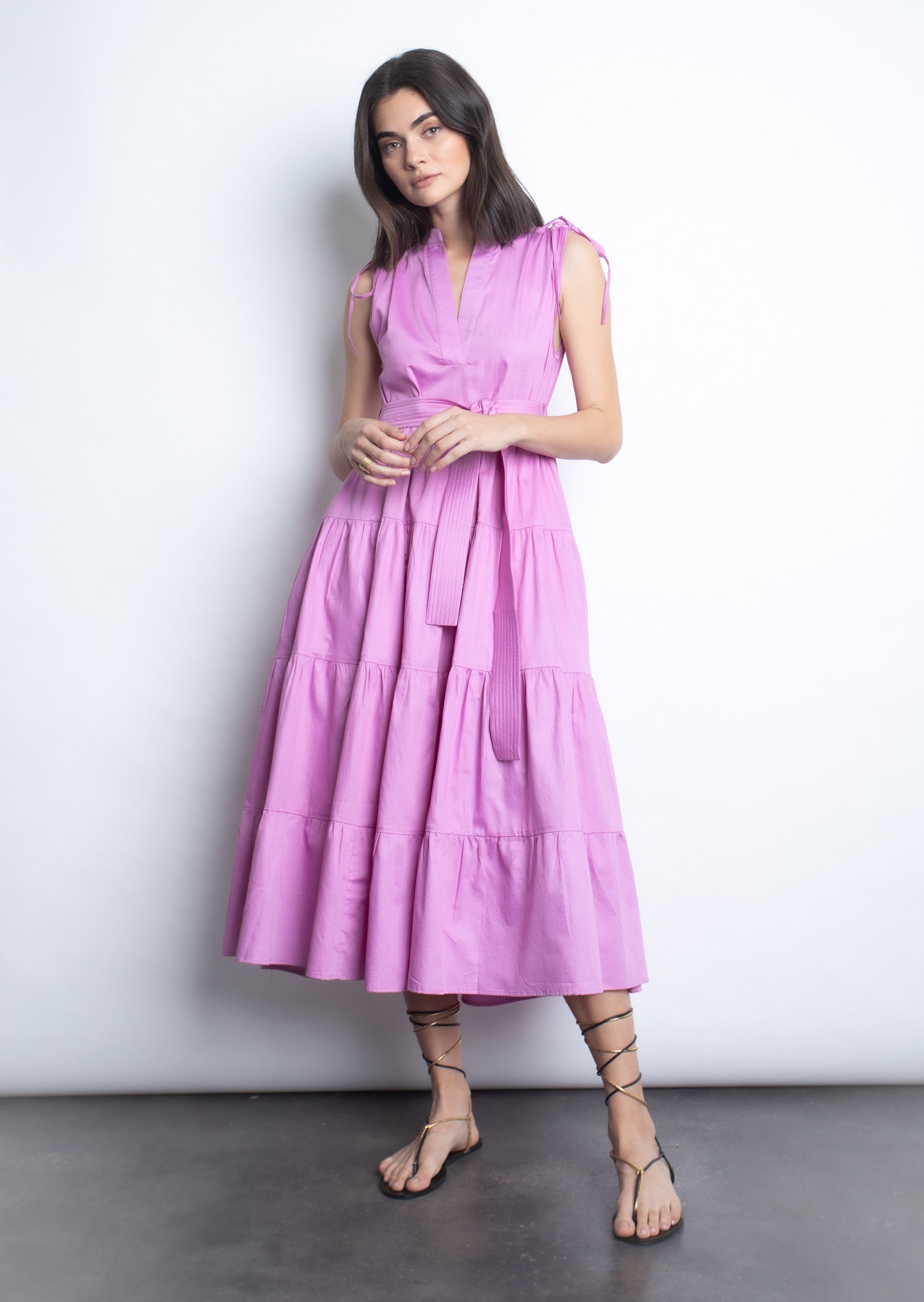 Virginia Midi Dress - Lavender | Sanctum Style