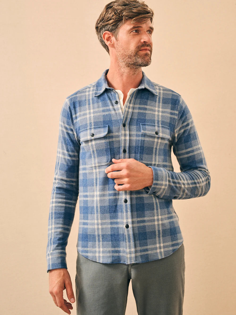 Blue plaid sweater clearance