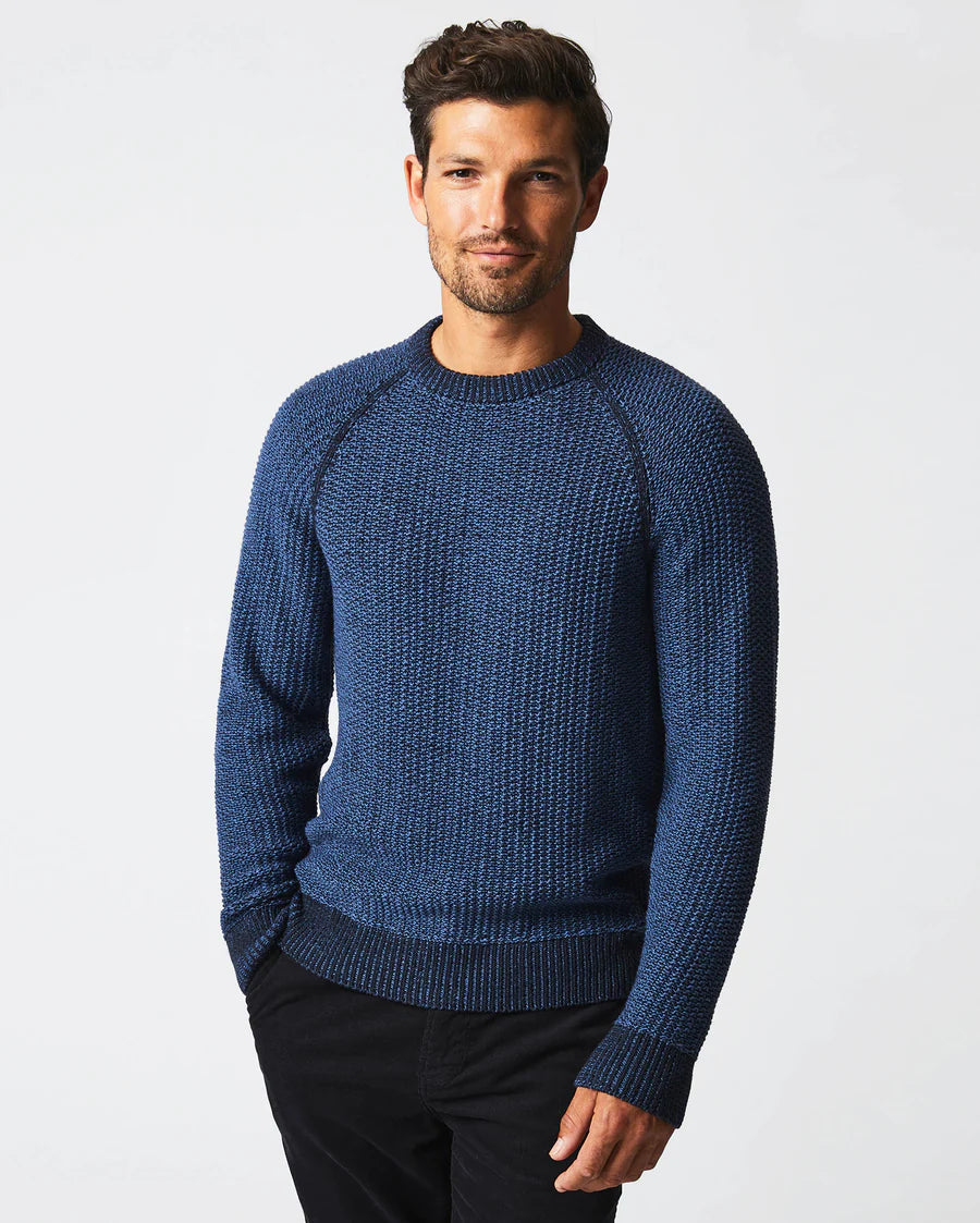 Marled Crewneck Sweater Carbon Blue Sanctum Style
